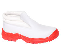 REDBACK Rosso Microfibre Slip on Boot White S2 SRC (with Red Sole)