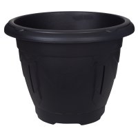 WHITEFURZE 43CM ROUND VENETIAN PLANTER BLACK