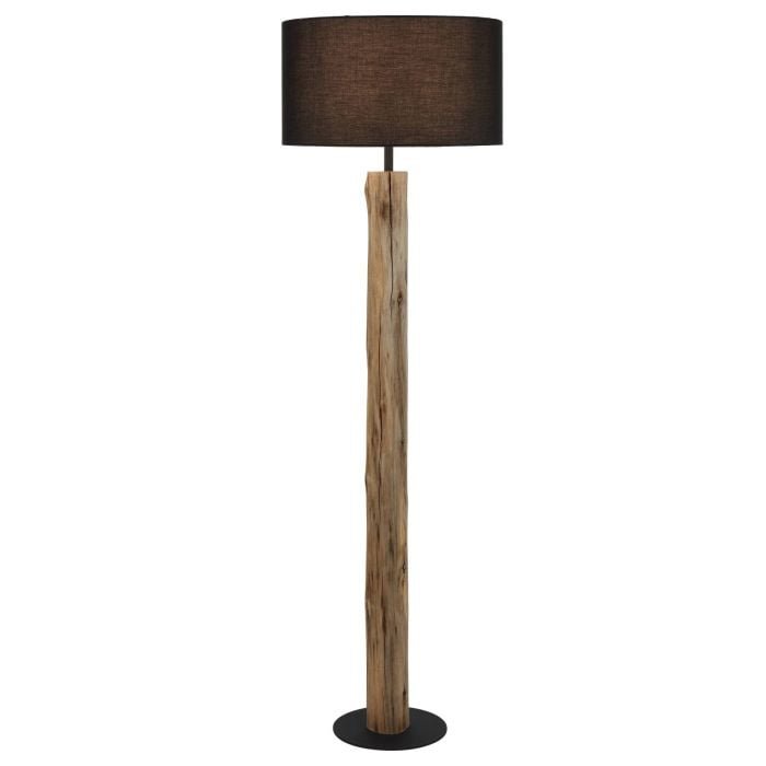 Telbix Chad Floor Lamp Black and Wood