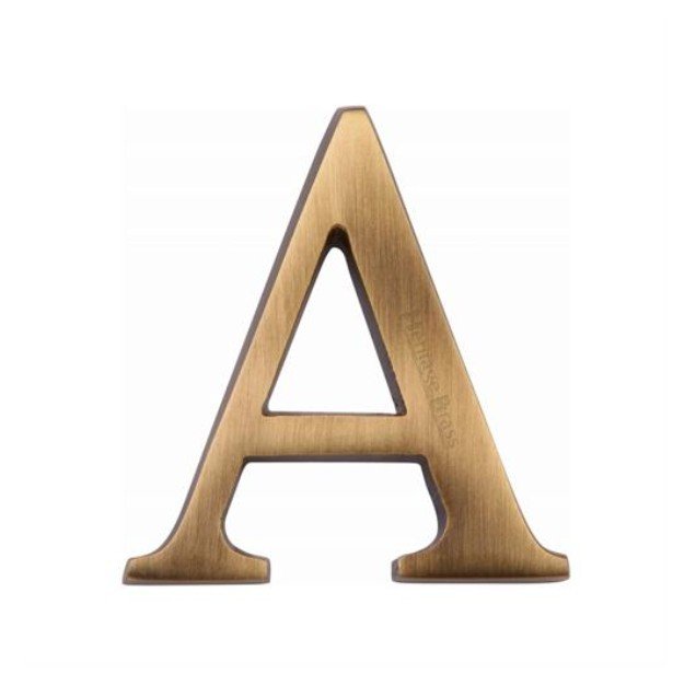 C1565-2-A-AT - Heritage Brass Alphabet A Pin Fix 51mm (2") Antique Brass Finish