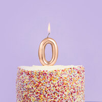 Gold Number '0' Candle