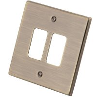 Antique Brass 2 Gang Grid Plate 6060-351