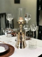 Bell - Candleholder Nickel Plated with Glass - NOW