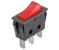 Single Pole 15 Amp Rocker Switch With Red Neon