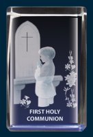 Lazer Engraved Crystal/Communion Boy   (C50661)