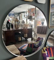 Round Mirror Silver 80cmD