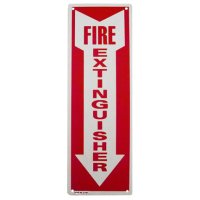 Fire Extinguisher Arrow, 4" x 12", Rigid Plastic (.030) w/4 hole