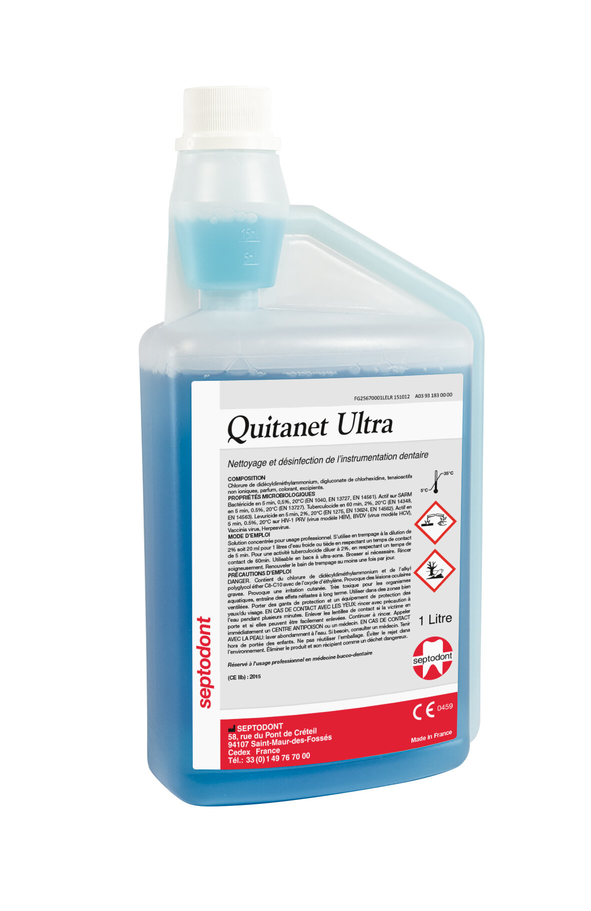 Septodont Quitanet Ultra 1 Litre Next Day Delivery from DMI - Ireland's Leading Professional Dental Supplier - ROI: 01 427 3700 | NI: 028 9260 1000