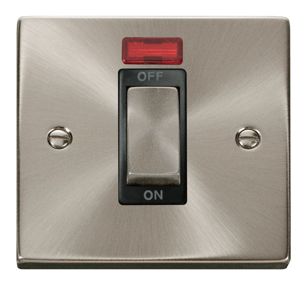 Click Deco 1G 45A Switch + Neon Satin Chrome Black Insert VPSC501BK