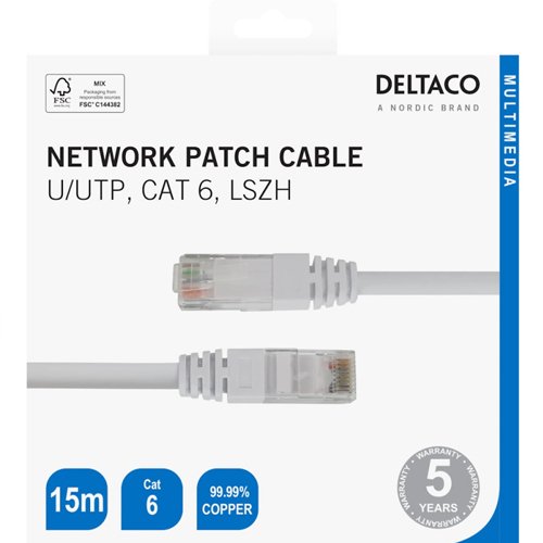 Deltaco Network Patch Cable Cat6 | TP615VR 3