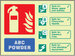 Fire ID - Panneau photoluminescent à impact visuel ABC Powder 200x150mm avec localisateurs d'écartement