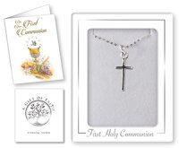Communion Sterling Silver Cross Necklet   (C69371)