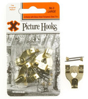 12826 12CARDS NO.3 BRASS.PICT.HOOKS