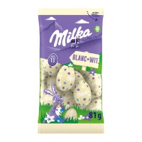Milka solid white choc foiled mini eggs in bag - 35x81g