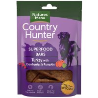 Natures Menu Country Hunter Dog Superfood Bars Turkey With Cranberries & Pumpkin 7x100g