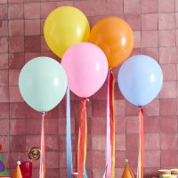 Premium Bright Latex 12" Balloons & Tassel Tails - Pack of 5