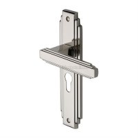 AST5948-PNF - Heritage Brass Door Handle Euro Profile Astoria Design Polished Nickel Finish