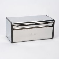STAINLESS STEEL BREAD BIN & 3 CANNISTERS
