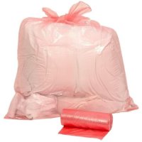 The fully soluble wash bags are red and come in 4 Rolls of 25. Size - 660x840m.