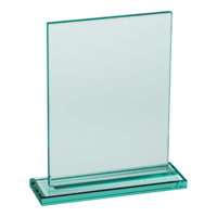 15cm Rectangle Jade Econ Glass Plaque (Plain Box)