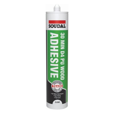 Soudal Trade 30 Minute Gel Pu Wood Adhesive Clear 290ml