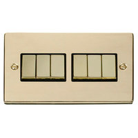 Click Deco CLICKVPBR416BK Polished Brass 10A 6G 2W Switch