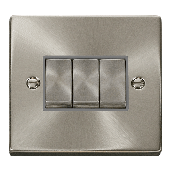 Click Deco 3G 2W Switch Satin Chrome Grey Insert VPSC413GY