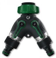 Grimsholm Green 2-way tap adaptor with on/off