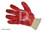 RED PVC KNITWRIST WORK GLOVES