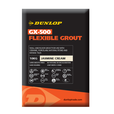 Dunlop GX-500 Jasmine Cream Flexible Grout 10kg BAL25952