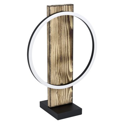 Eglo Boyal LED Table Lamp Rustic Wood and Black
