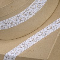 Cotton Lace Trim White - 25mm x 10m