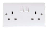 Click Curva 2G Switched Socket White CCA606