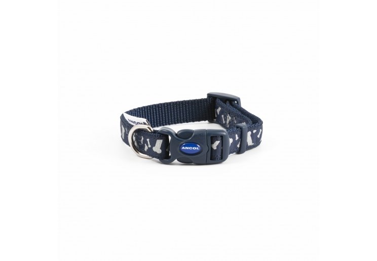 Ancol Soho Blue Reflective Bones Collar Small 20-30cm
