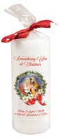 Candle  6 inch with Red Ribbon/Nativity   (86703)
