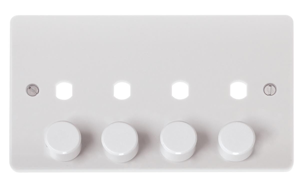 Click Mode 4G Dimmer Plate C/w Knobs White CMA148PL