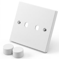 Lincoln 2 Gang  Dimmer Plate + Knobs