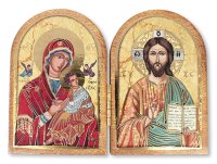 Folding Wood Plaque/Double Icon   (56102)