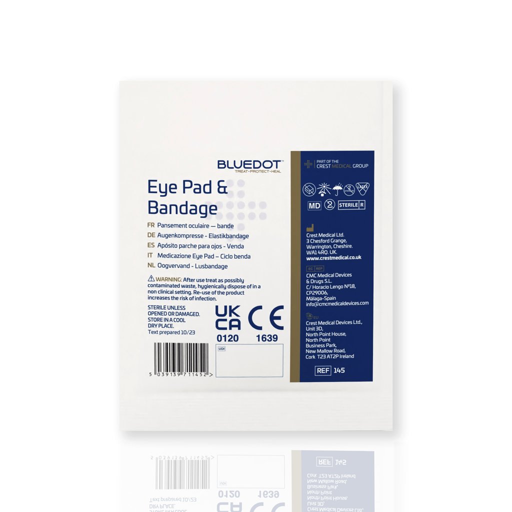 Blue Dot Eye Pad Bandage - White 42 x 39 x 54cm