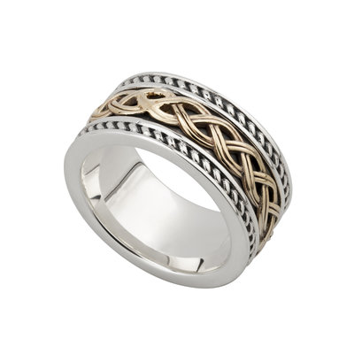 mens 10k gold and sterling silver celtic knot ring s21047 from Solvar