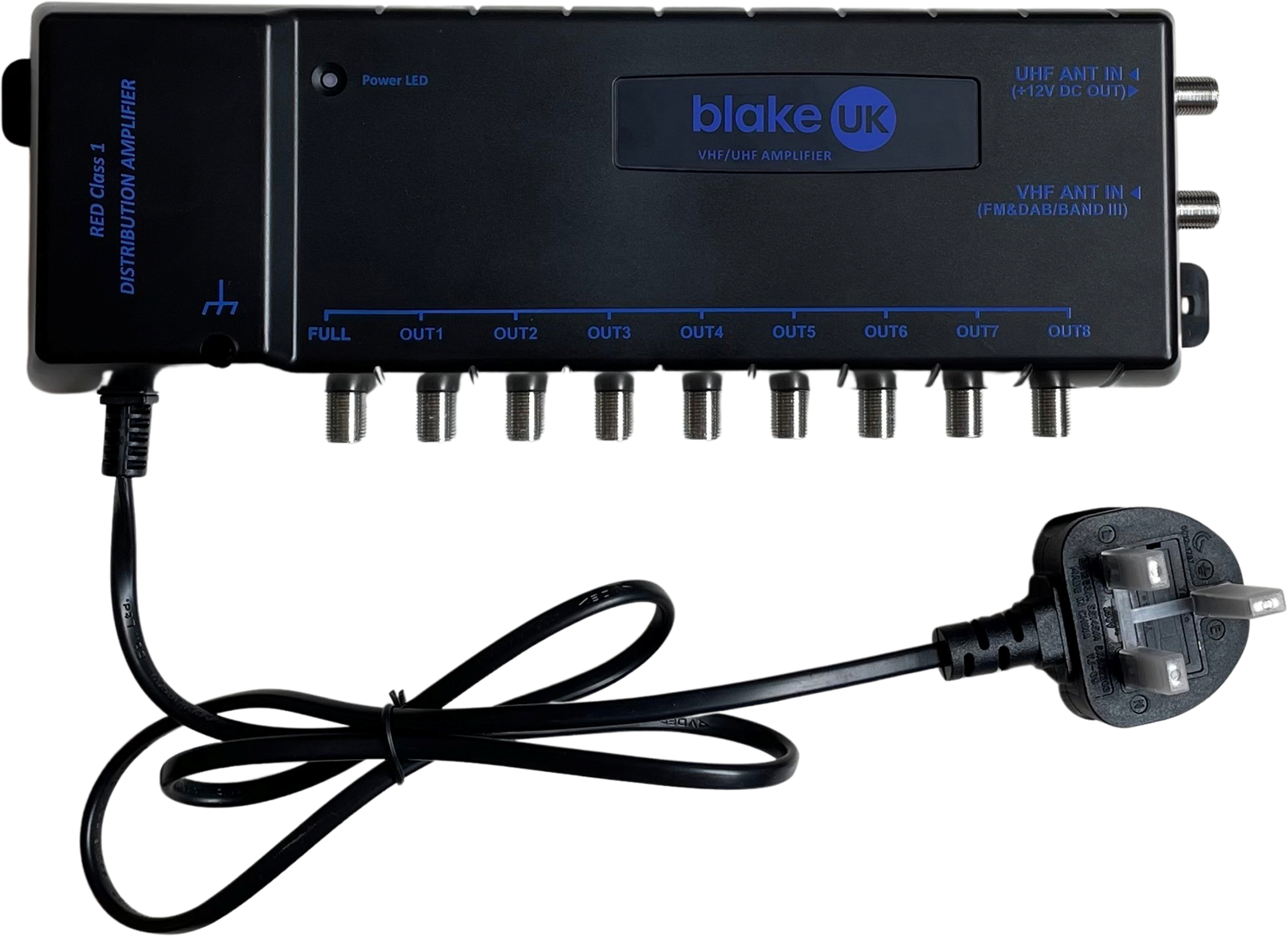 Blake UK BLAAMP28 with 8 F-type outputs
