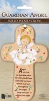 Solid Wood Cross 6 inch/Guardian Angel   (34632)