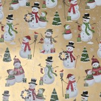 PAPER SNOWMAN ON GOLD