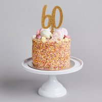 Gold Number '60' Glitter Acrylic Cake Topper