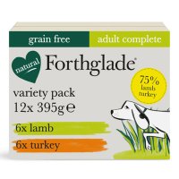 Forthglade Complete Meal Adult Dog Grain Free Duo Variety (Lamb & Turkey) 12x395g
