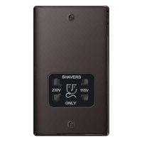 NEXUS BLACK NICKEL SHAVER SOCKET 115/230V DUAL VOLT BLACK INSERT