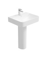 HORIZON 55CM 1TH SQUARE BASIN & FULL PEDESTAL