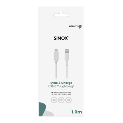 Sinox 1m USB to Lightning Cable - White | 051439