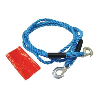 Faithfull Tow Rope 4m Metal Hooks 2 Tonne