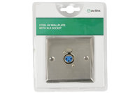 Steel AV Wallplate with XLR Socket